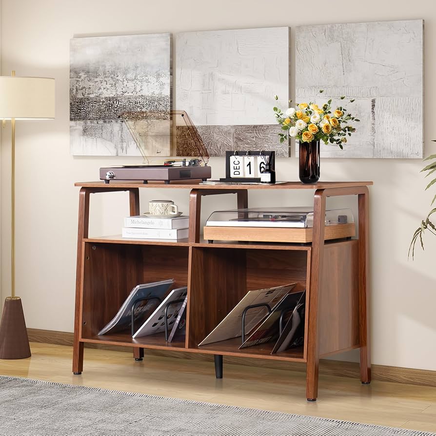 Amazon.com: Mxtxmy Large Record Player Stand,Mid Century Turntable